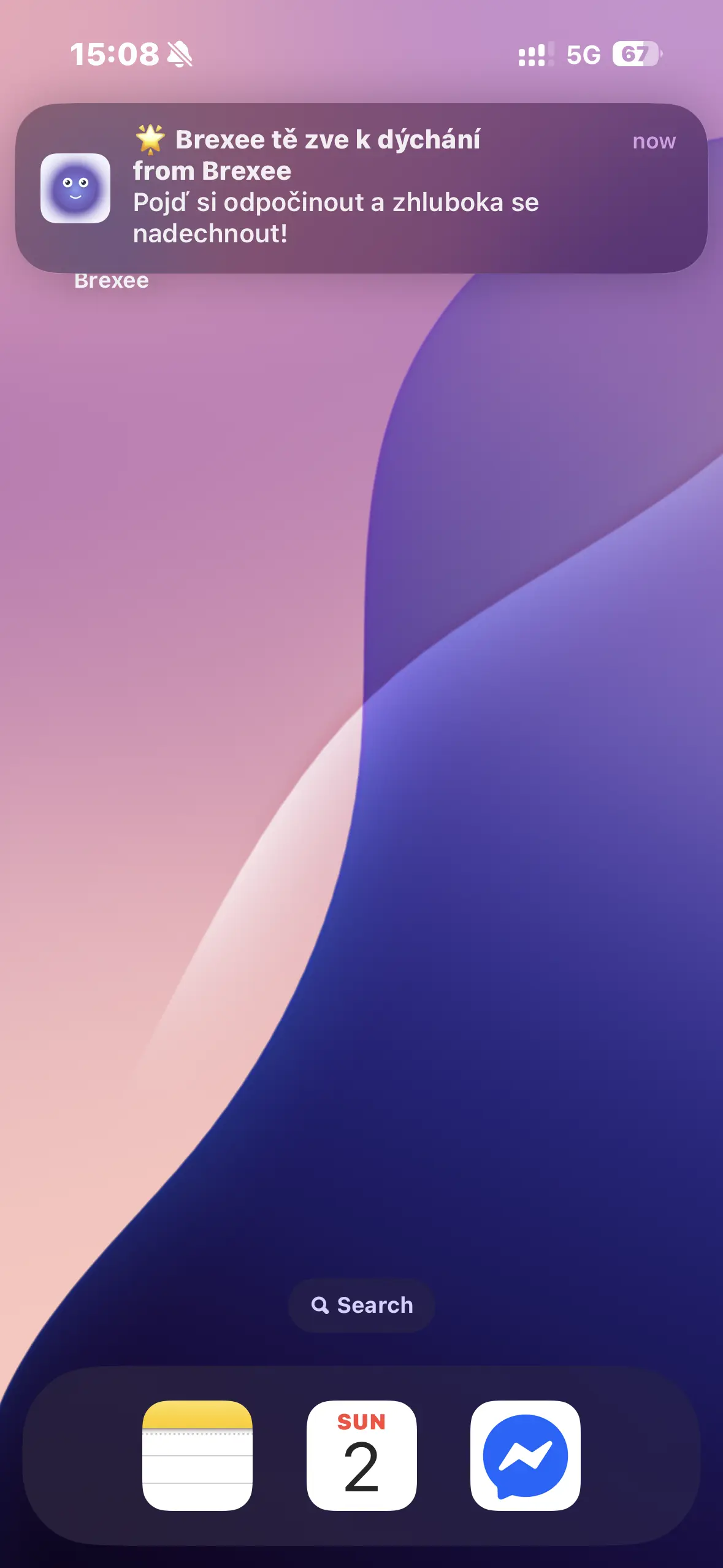 Brexee aplikace - Push Notification: Nativní notifikace pro denní připomínky