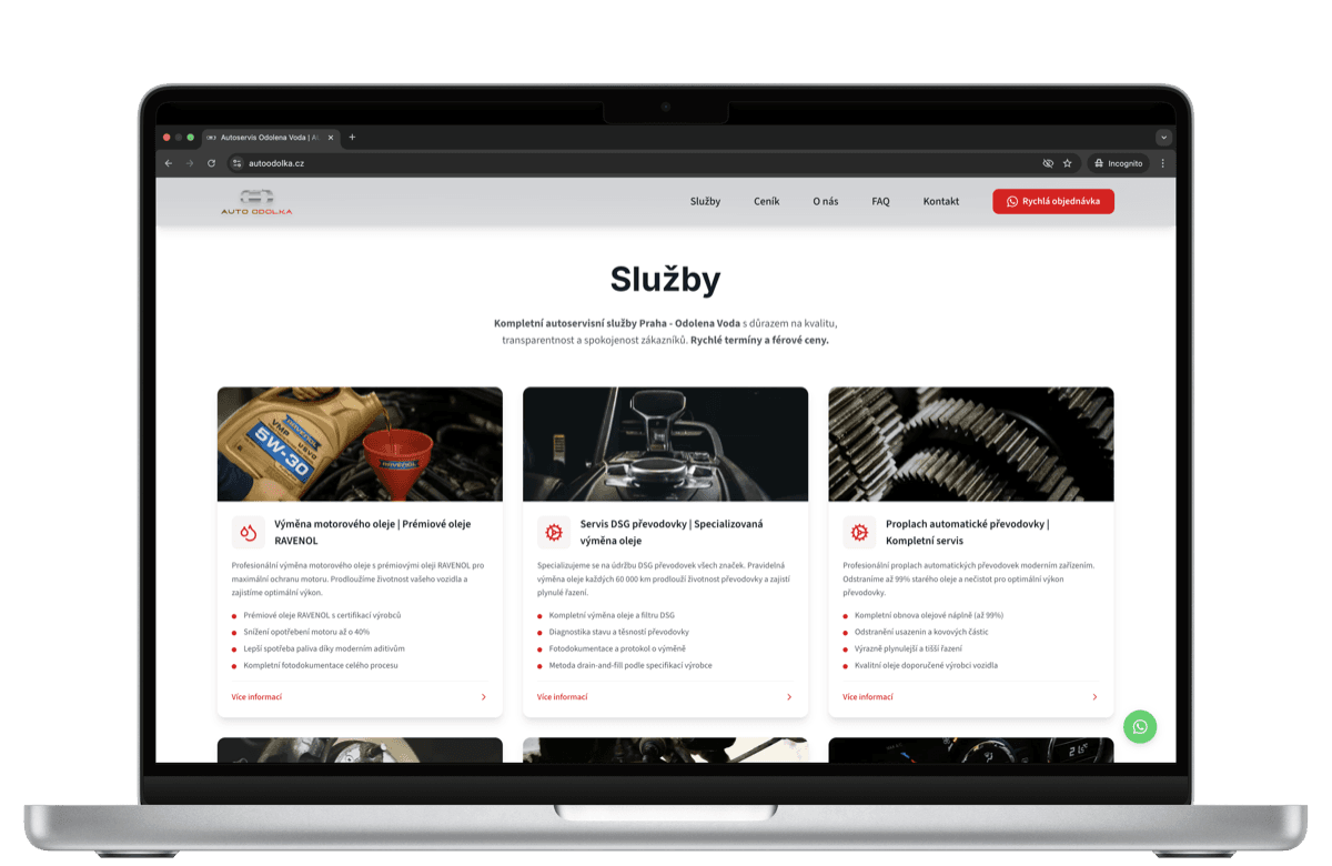 Auto Odolka - přehled služeb a ceník