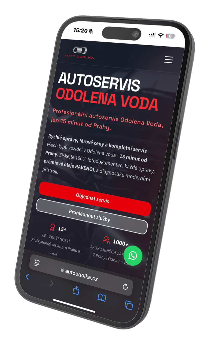 Auto Odolka - mobilní verze webu