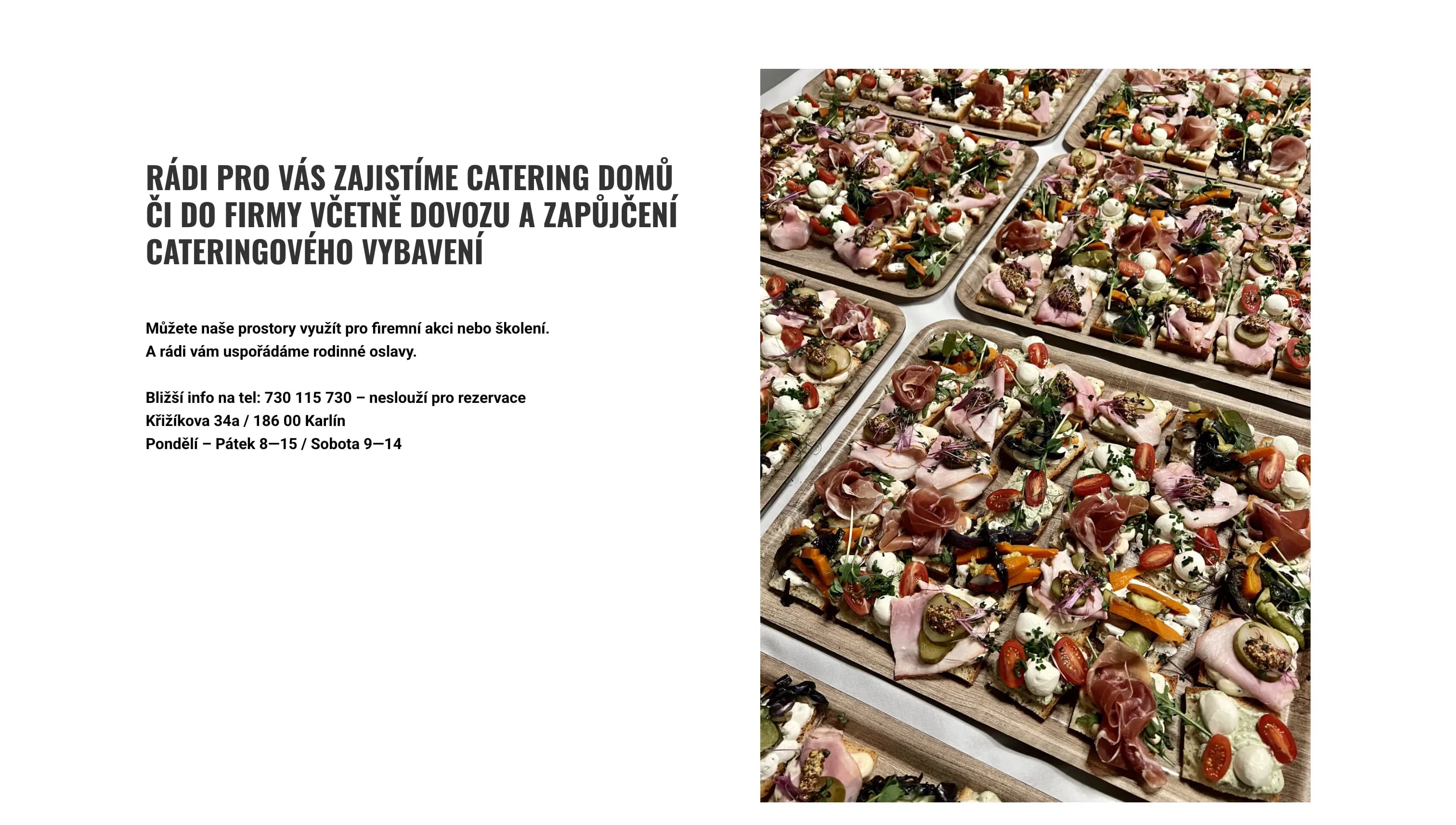 Původní stránka cateringu