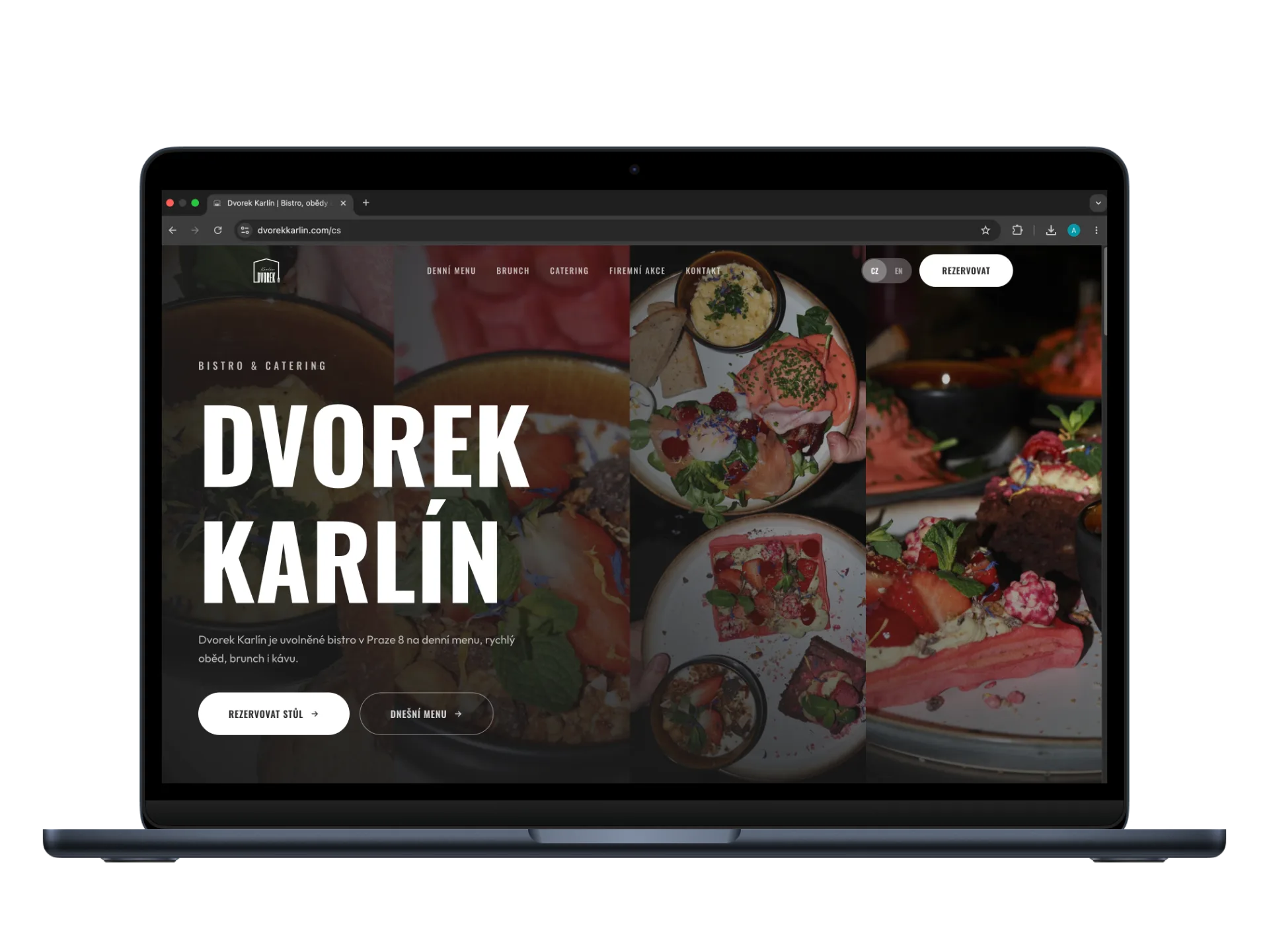 Web Dvorek Karlín, úvodní sekce