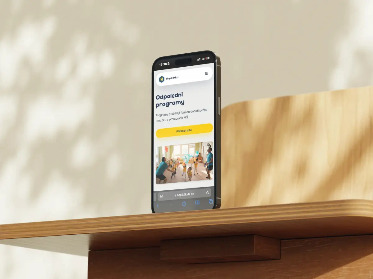 Hopík4Kids - mobilní verze webu