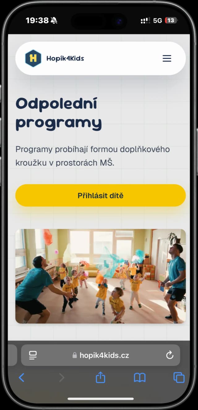 Hopík4Kids - mobilní verze