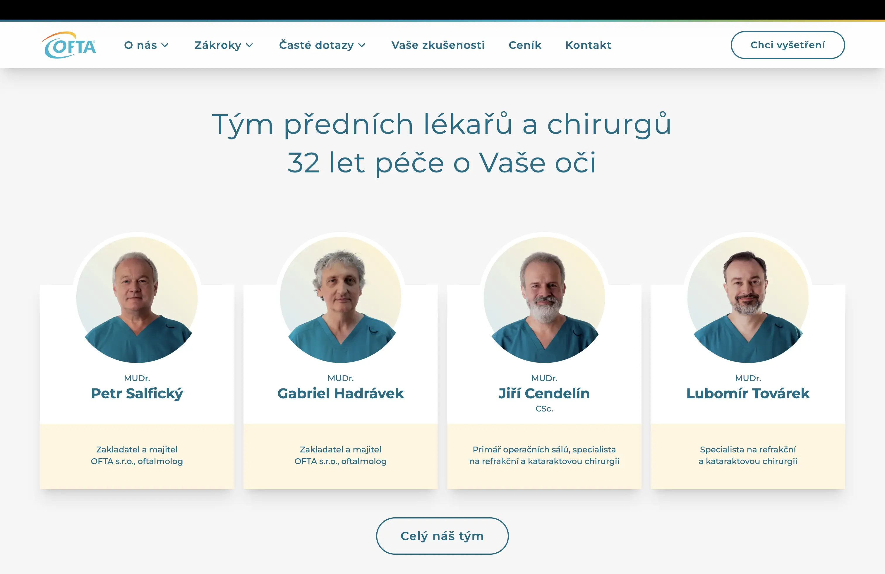OFTA — prezentace týmu odborníků